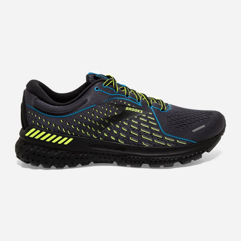 Brooks Adrenaline Gts 21 Israel - Men's Road Running Shoes - Black/Blue Jewel/GreenYellow//Nightlife